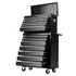 Toolbox Tool Chest & Trolley Box Cabinet Cart Garage Storage 16 Drawers 2 in 1 Black
